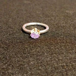 Pandora heavy silver and lavender crystal ring